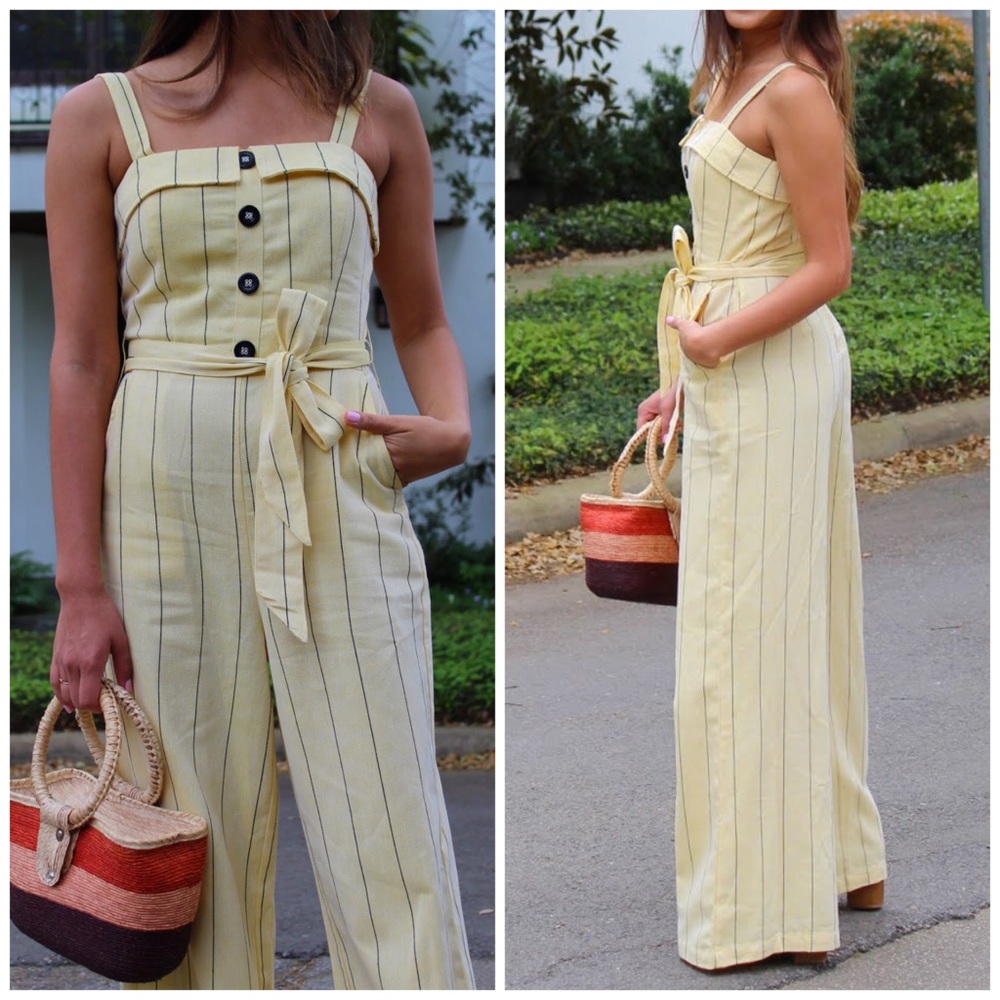 Gianni Bini GB stripe Wide leg Jumpsuit